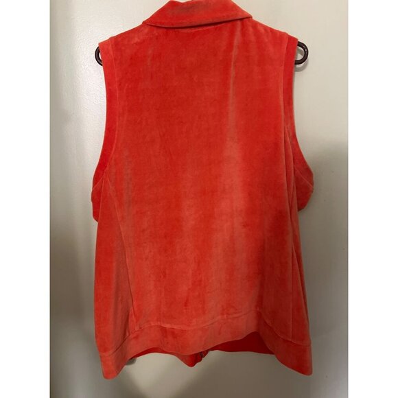 NEW Quacker Factory Womens XL Orange  Quilted Vest W/ Rhinestone Accents & Zip F - Picture 6 of 11